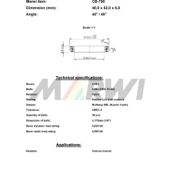 Styrfittings leje Marwi CB-790 40,0 x 52,0 x 8 45/45�