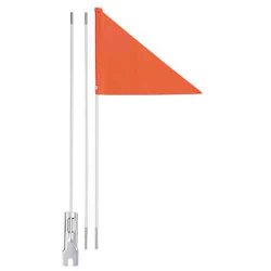 Cykelflag Icetoolz med delbar glasfiberstang 150 cm - orange