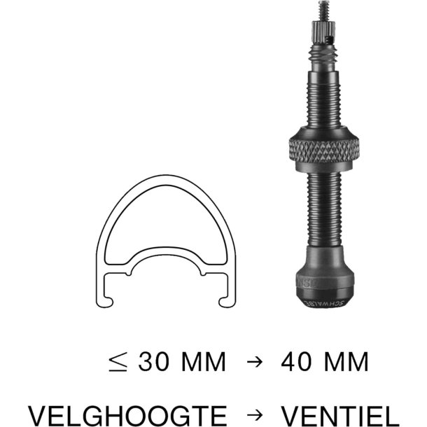 Schwalbe Ventile TUBELELSE 40 mm St 2 stykker