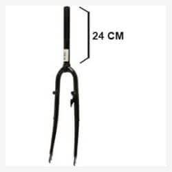 Forgaffel 28 1 1/8 med V-bremse sokkel og dynamokrog - sort