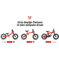 Vici 3-i-1 12" balancecykel-cykel til brn - brandvsen rd