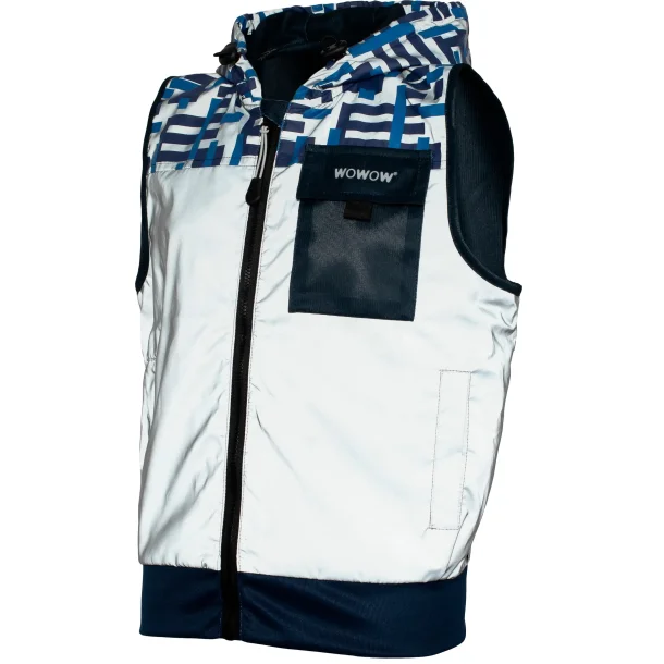 Wowow fuld reflekterende vest til b�rn Yoho bl�, med h�tte og lommer -  XL