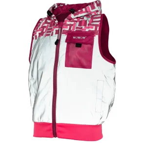 Wowow fuld reflekterende vest til b�rn Yoho Pink, med h�tte og lommer - S