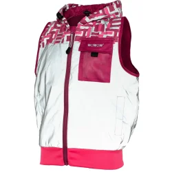 Wowow fuld reflekterende vest til b�rn Yoho Pink, med h�tte og lommer - M