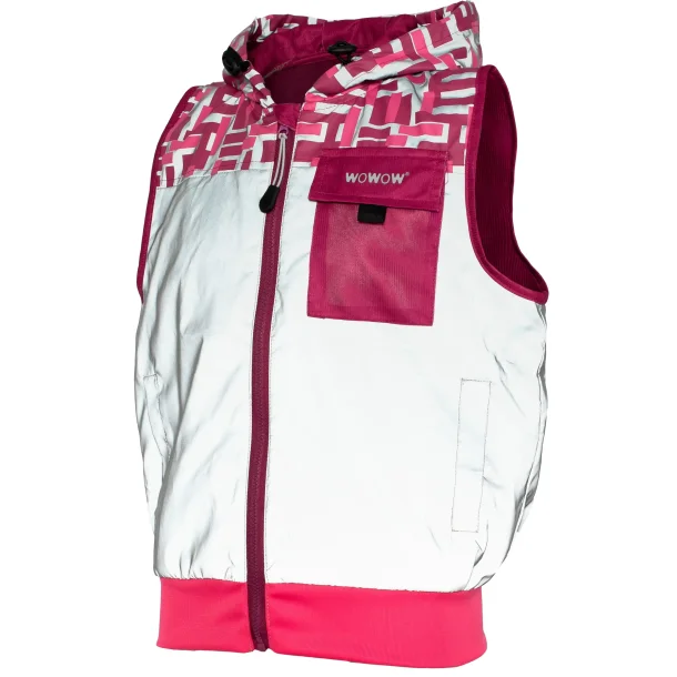 Wowow fuld reflekterende vest til b�rn Yoho Pink, med h�tte og lommer - M