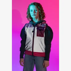 Wowow fuld reflekterende vest til b�rn Yoho Pink, med h�tte og lommer - M