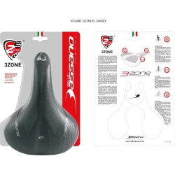 Selle Bassano Volare 3-zone ELM sadel, uni, sort
