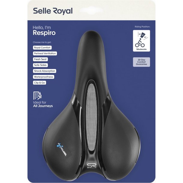 Selle Royal Saddle Respiro Moderat 5131 Sort