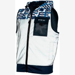 Wowow fuld reflekterende vest til b�rn Yoho bl�, med h�tte og lommer -  XL