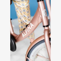 Alpina Clubb 20" pigecykel med fodbremse og frontlad - Rose Gold