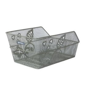 Basil Cento Flower cykelkurv - bagp�, metal net - olivengr�n