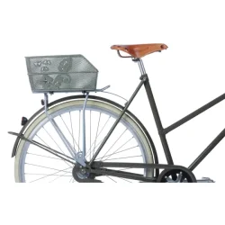 Cykelkurv til bag Basil Cento S Flower, metal net  - oliven grn