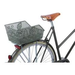 Cykelkurv til bag Basil Cento S Flower, metal net  - oliven grn