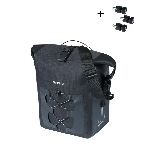 Cykeltaske Basil Navigator Vandt�t M MIK Studs 14 liter - 14 x 24 x 34 cm - sort