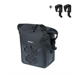 Cykeltaske Basil Navigator Vandt�t M MIK Hooks 12-15L 17 x 28 x 34 cm sort