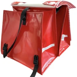 Clarijs cykeltaske dobbelt XL PVC 46L vandtt - rd