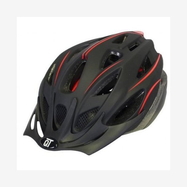 Unisex cykelhjelm Fusematt sort/rød størrelse m