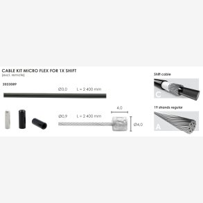 Elvedes koblingskabelst Micro flex 3,2mm