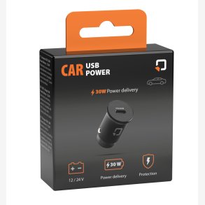Optiline Car USB Power, 1 USB C port oplader 30W - 12/24V