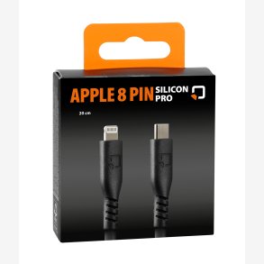Optiline Silikonekabel USB Type C > Apple 8 Pin - 20 cm