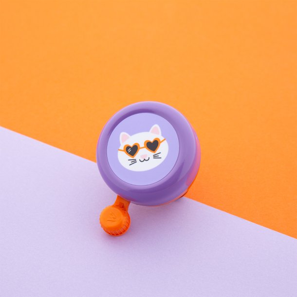 Widek cykelklokke til brn Explorer Funky Cat - lilla/orange