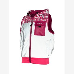 Wowow fuld reflekterende vest til b�rn Yoho Pink, med h�tte og lommer - S