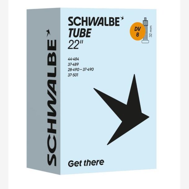 Schwalbe bnb Slange DV8 22 tommer 28/44-484/501 hv 32mm
