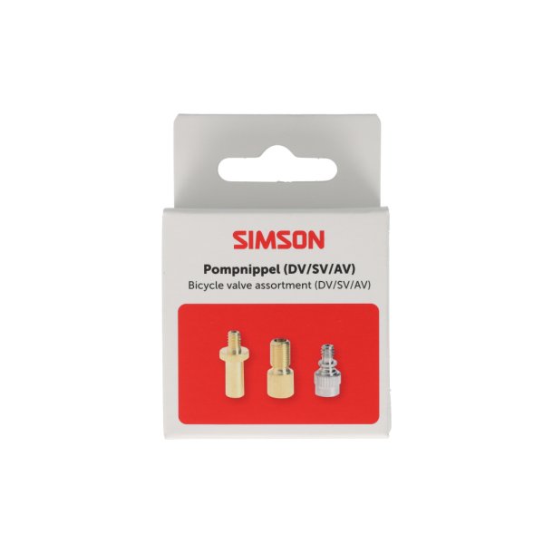 Simson pumpenippel sortiment 3 dele