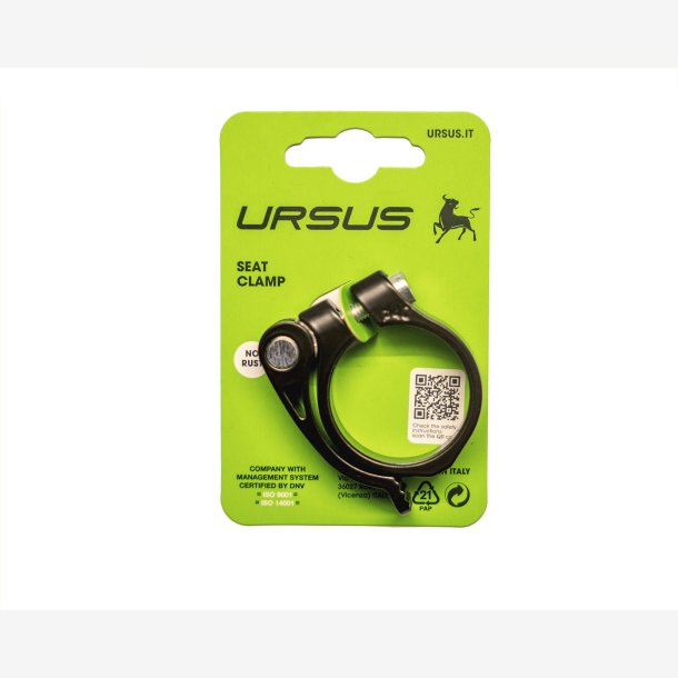 Ursus sadelpindklemme med hurtigudl�ser 40 mm aluminium sort