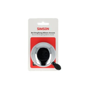 Simson ringeklokke Ding Dong medium forkromet 60mm