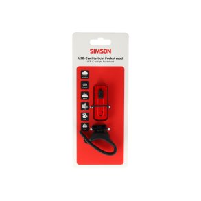 Simson USB-C LED-baglygte Pocket r�d