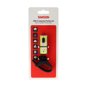 Simson USB-C LED-forlygte Pocket hvid