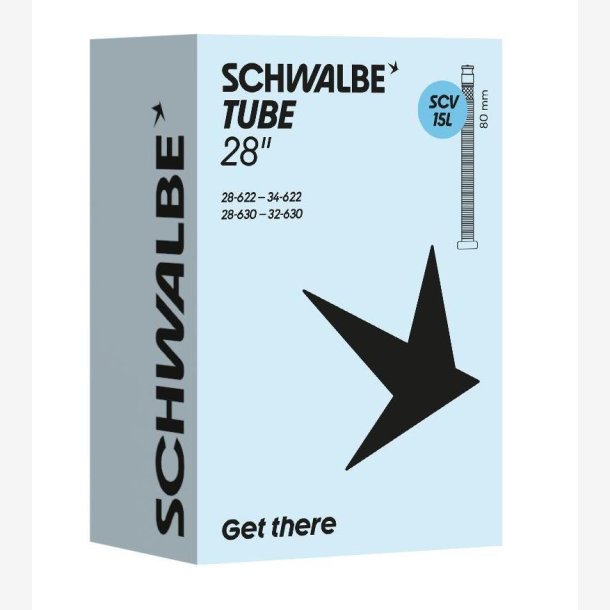 Schwalbe Slange SCV15L 28 tommer 28/34-622/630 klikventil 80mm