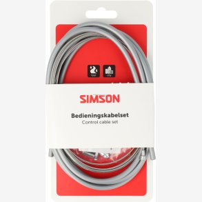 Bremsekabels�t Simson komplet universal rustfrit st�l - gr�