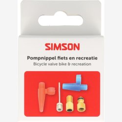 Simson Pumpe Nippel Sortiment Cykel + Fritid 5-delt