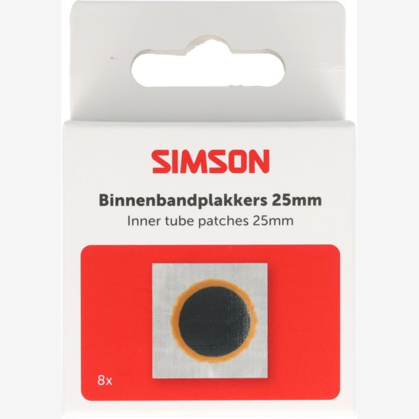 Simson runde d�klapper 25 mm - 8 stk.