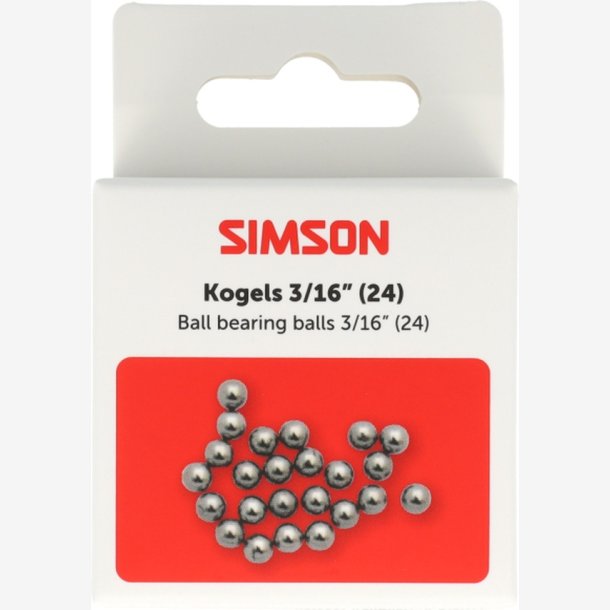 Simson kuglelejer 3/16" 24 stk.