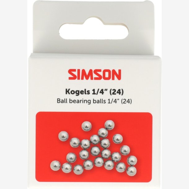 Simson kuglelejer 1/4" 24 stk.