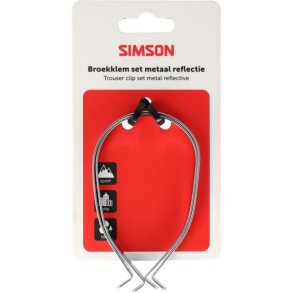Simson metal bukseclips med refleksion