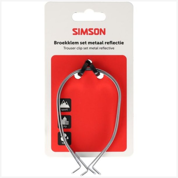 Simson metal bukseclips med refleksion