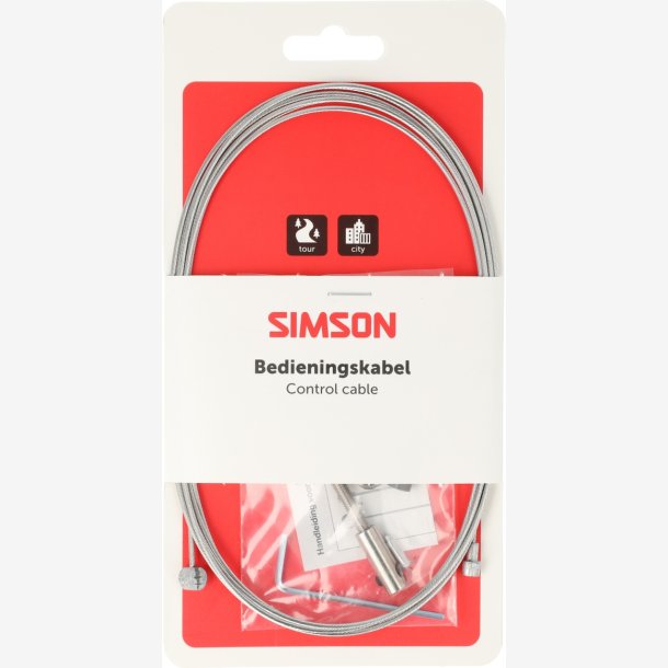 Tromlebremse inderkabel Simson universal rustfrit st�l - s�lv