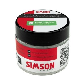 Monteringspasta Simson plantebaseret sort/rd