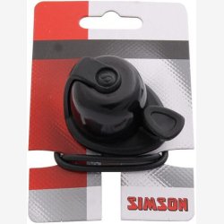 Cykelklokke Simson Allure, med elastik montering - sort/sort