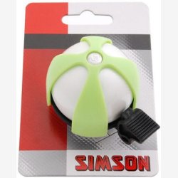 Cykelklokke Simson Sport - white/lime