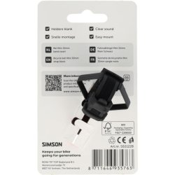 Simson cykelklokke Mini 32mm med fleksibel rem - sort