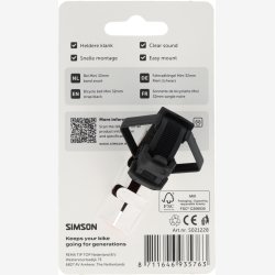 Simson Mini cykelklokke med fleksibel rem 32mm - sort
