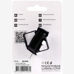 Cykelklokke Simson Mini with flex-band attachment - black