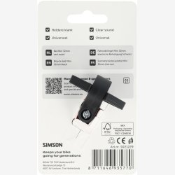 Simson Mini Klokke med Plastikklemme 32mm - Sort