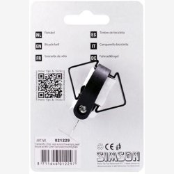 Simson Cykelklokke Mini 32mm with fixed plastic mounting - black