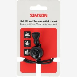 Bell Simson Micro 23 mm gummiremmontering - sort
